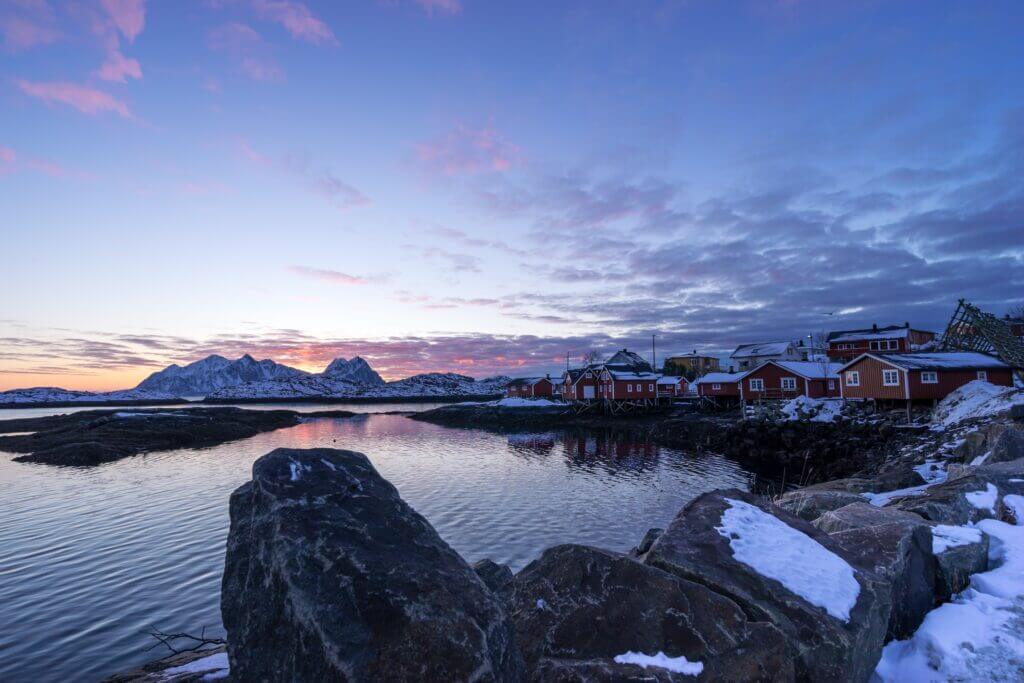 A breathtaking panoramic view of Svolvær; a famous tourist attraction in Lofoten.